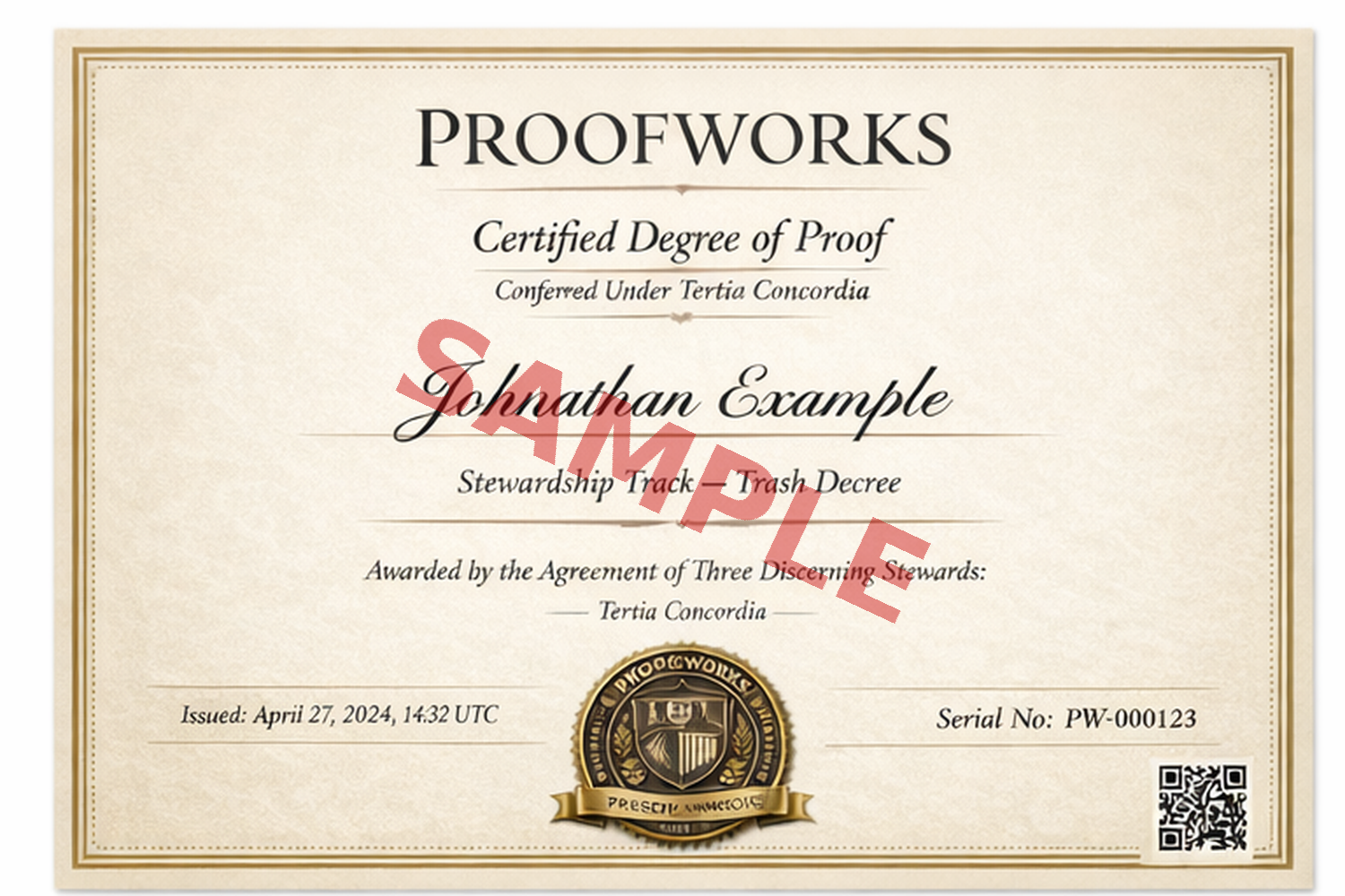 Sample Degree of Proof (SAMPLE)